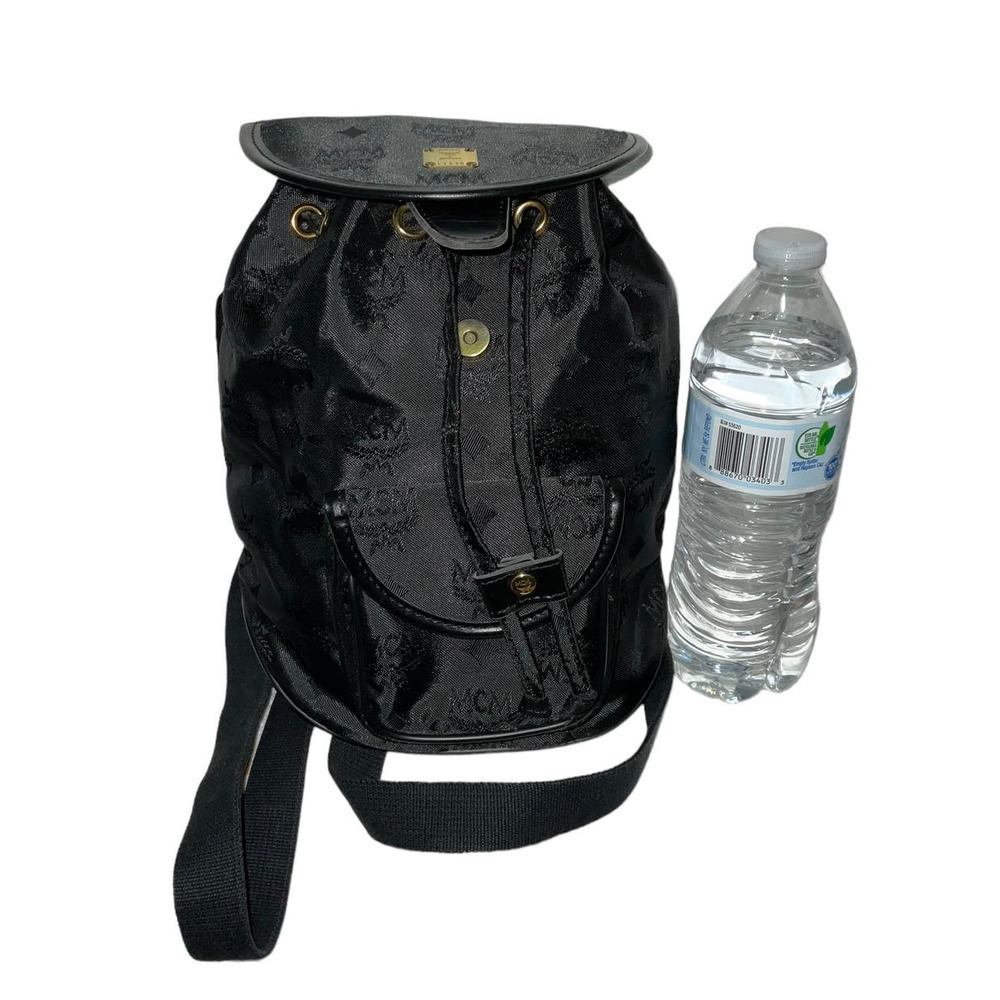 MCM Logo Nylon Small Black Backpack - Picture 14 of 15